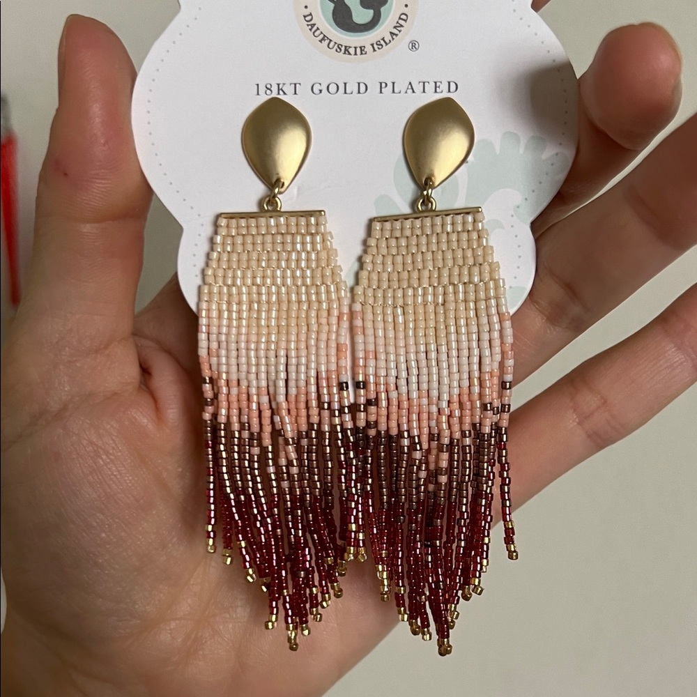 Spartina 449 Ombre Beaded Fringe Earrings